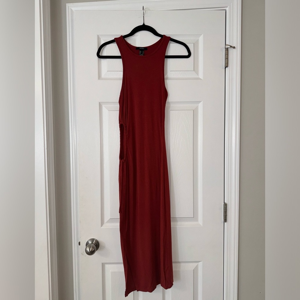Forever 21 Rust Cut Out Midi Dress